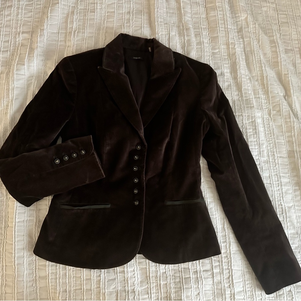 Small Women's Dark Brown Velvet Blazer Jacket